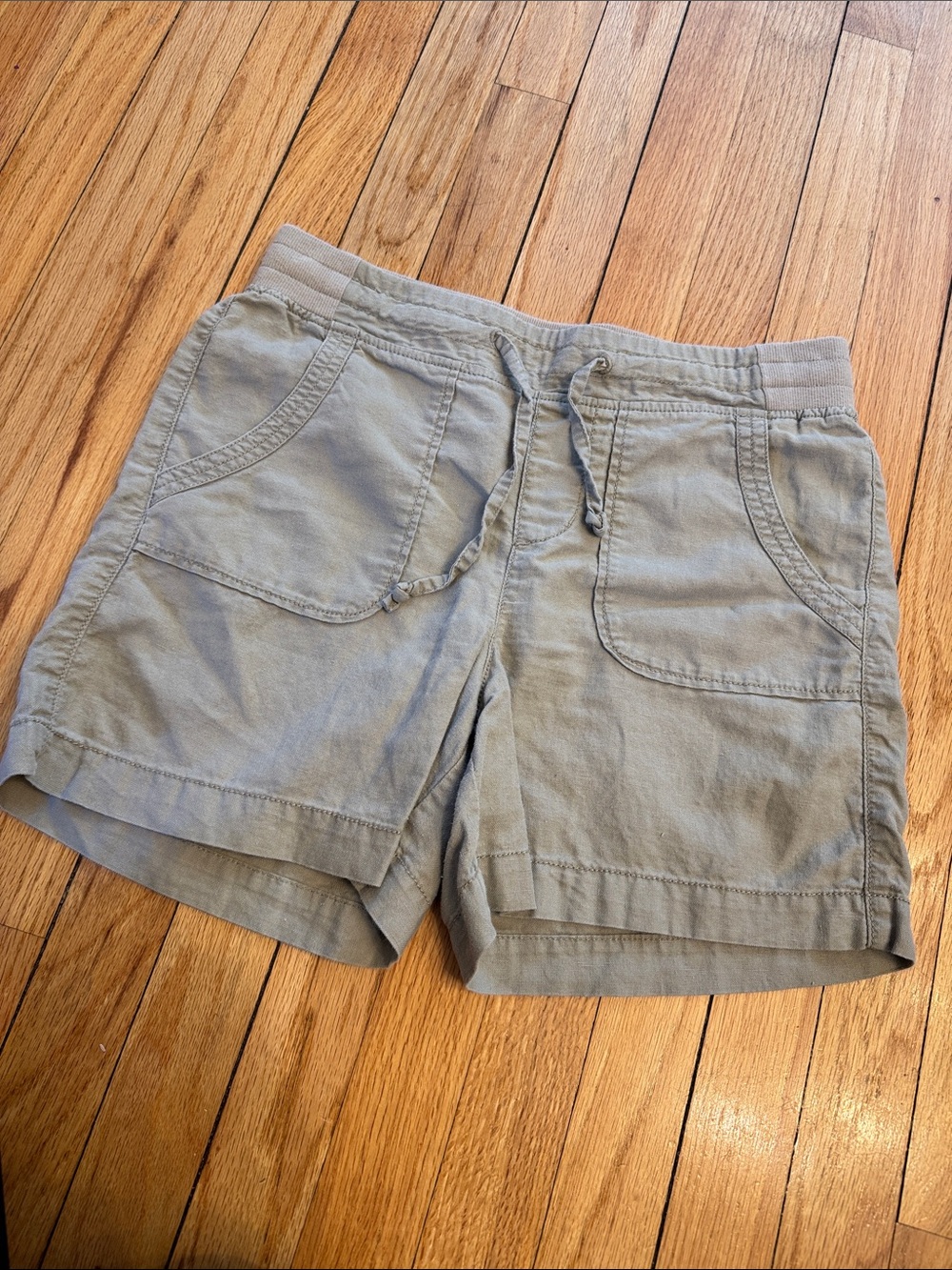 Eastern Mountain Sports Shorts Women’s  Khaki Drawstring Cotton Linen S